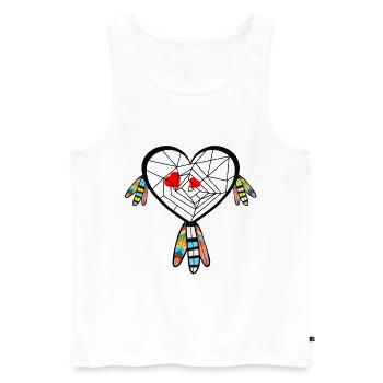 Coeurs Coeurs Saint-Valentin - Débardeur bio Premium Homme - blanc - Devant - Michal (187cm)
