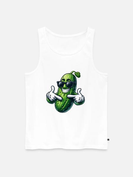 Coole Gurke mit Sonnenbrille Sommerstyle Eitelkeit - Männer Premium Bio Tank Top - Weiß