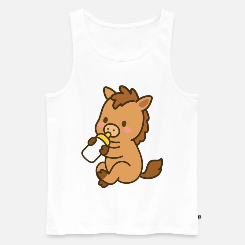 Pfohlen mit Milchflasche - Männer Premium Bio Tank Top - Weiß