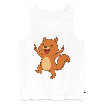 Happy baby squirrel - Nutty Joy - Men's Premium Organic Tank Top - white - Front - Michal (187cm)