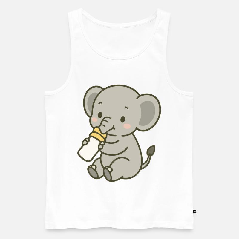 Tiny Trunk Sip - Männer Premium Bio Tank Top - Weiß