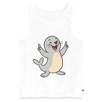 Sceau joyeux - Débardeur bio Premium Homme - blanc - Devant - Michal (187cm)