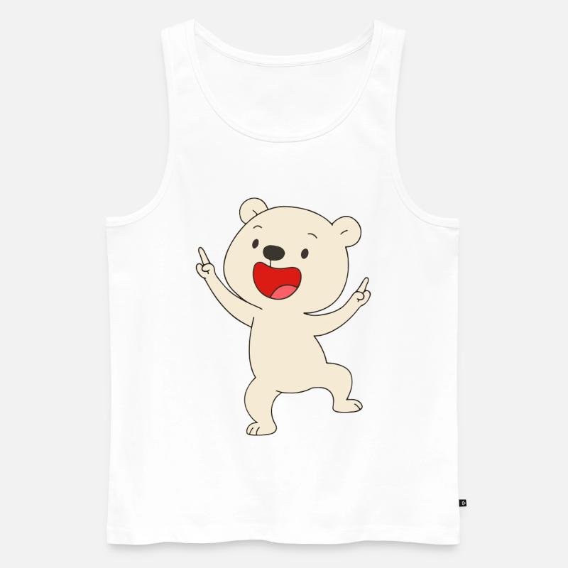 Tanzender Eisbär - Männer Premium Bio Tank Top - Weiß