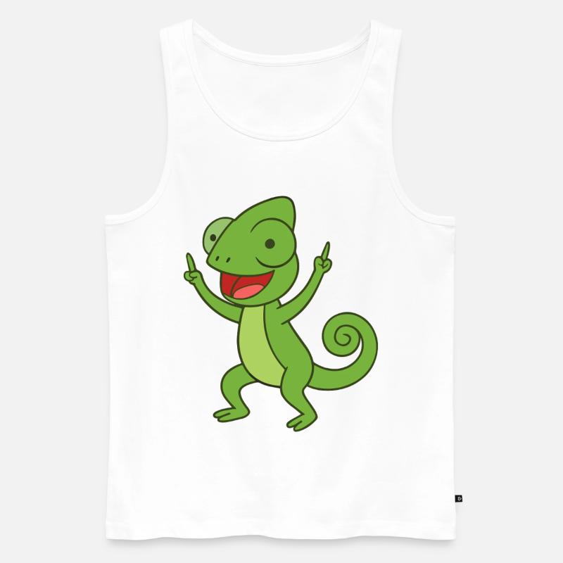 Party Chameleon - Männer Premium Bio Tank Top - Weiß