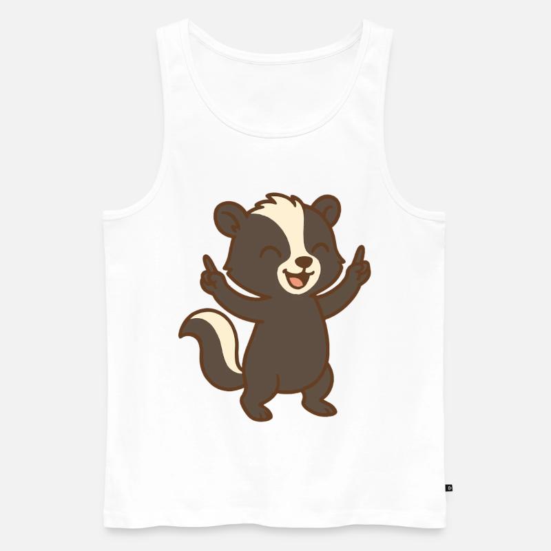 Cheer Up Stinktierchen - Männer Premium Bio Tank Top - Weiß