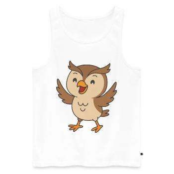 Lachuhu en vol - Débardeur bio Premium Homme - blanc - Devant - AI Model Male 178 light (178cm)