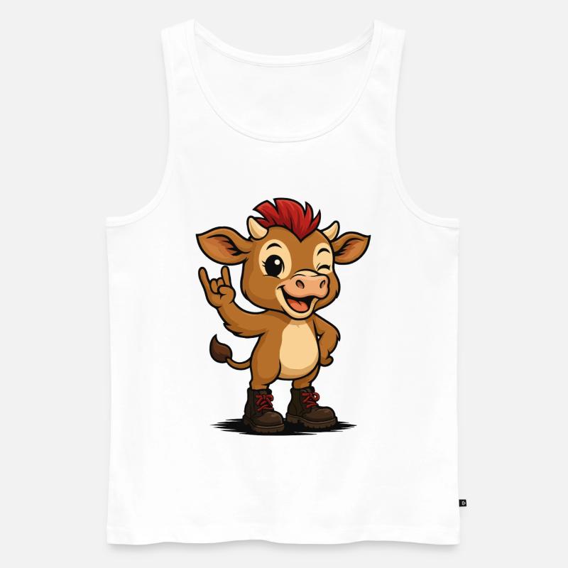 Punk Rock Calf - Männer Premium Bio Tank Top - Weiß