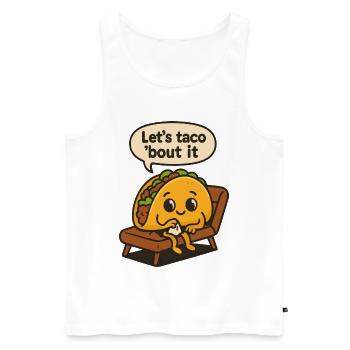 Let's Taco' Bout It Art - Men's Premium Organic Tank Top - white - Front - AI Model Male 178 light (178cm)