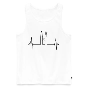 Kuala Lumpur Skyline Herzschlag Malaysia Love KLCC - Männer Premium Bio Tank Top - Weiß - Vorne - AI Model Male 178 light (178cm)