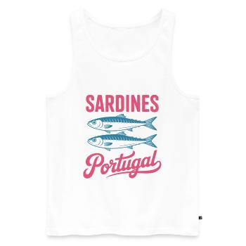 Colorful Sardines Portugal Illustration - Men's Premium Organic Tank Top - white - Front - Michal (187cm)