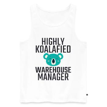 Warehouse Manager Koalafied - Männer Premium Bio Tank Top - Weiß - Vorne - AI Model Male 178 light (178cm)