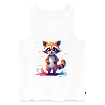 Motif de raton laveur mignon avec des touches de couleur - Débardeur bio Premium Homme - blanc - Devant - Michal (187cm)