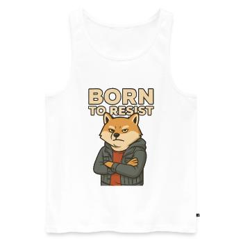 Shiba Inu charm rebellious style - Men's Premium Organic Tank Top - white - Front - Michal (187cm)