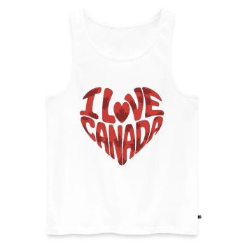 Un cœur plein d'amour pour le Canada - Débardeur bio Premium Homme - blanc - Devant - Michal (187cm)
