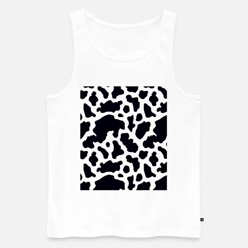 Kuh Muster - Männer Premium Bio Tank Top - Weiß
