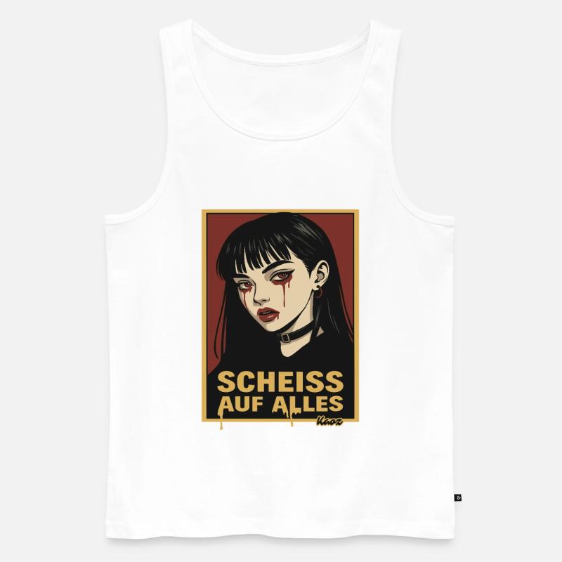 Emo Gothic Girl mit Aussage - Männer Premium Bio Tank Top - Weiß