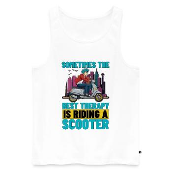Scooter Sometimes The Best Therapy Is Scootering - Männer Premium Bio Tank Top - Weiß - Vorne - AI Model Male 178 light (178cm)