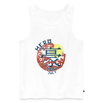 Japan Hero since July 1984 Geburtstaggeschenk - Männer Premium Bio Tank Top - Weiß - Vorne - Michal (187cm)