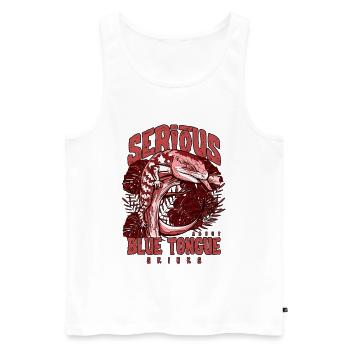 Gardien de reptiles sérieux au sujet des scinques à langue bleue - Débardeur bio Premium Homme - blanc - Devant - Michal (187cm)