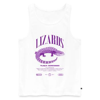Blue Tongue Skink Reptile Keeper Streetwear - Männer Premium Bio Tank Top - Weiß - Vorne - Michal (187cm)