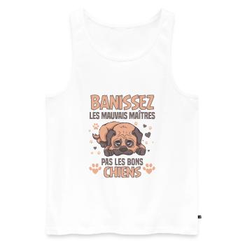 Elevage Canin Chiot Mignon Education - Débardeur bio Premium Homme - blanc - Devant - Michal (187cm)