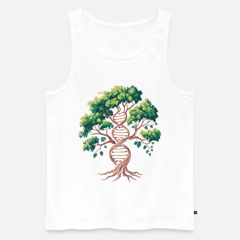 Lebensbaum DNA Verschmelzung - Männer Premium Bio Tank Top - Weiß