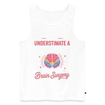 Strength of Women Brain Surgery Motif - Men's Premium Organic Tank Top - white - Front - AI Model Male 178 light (178cm)