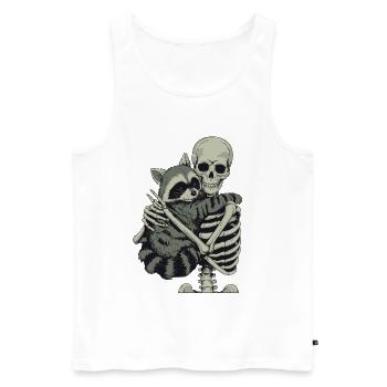 Waschbär Skelett Halloween - Männer Premium Bio Tank Top - Weiß - Vorne - Michal (187cm)