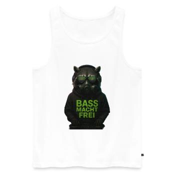 Hardcore Techno Design Bass makes you free Rave Motif - Men's Premium Organic Tank Top - white - Front - AI Model Male 178 light (178cm)