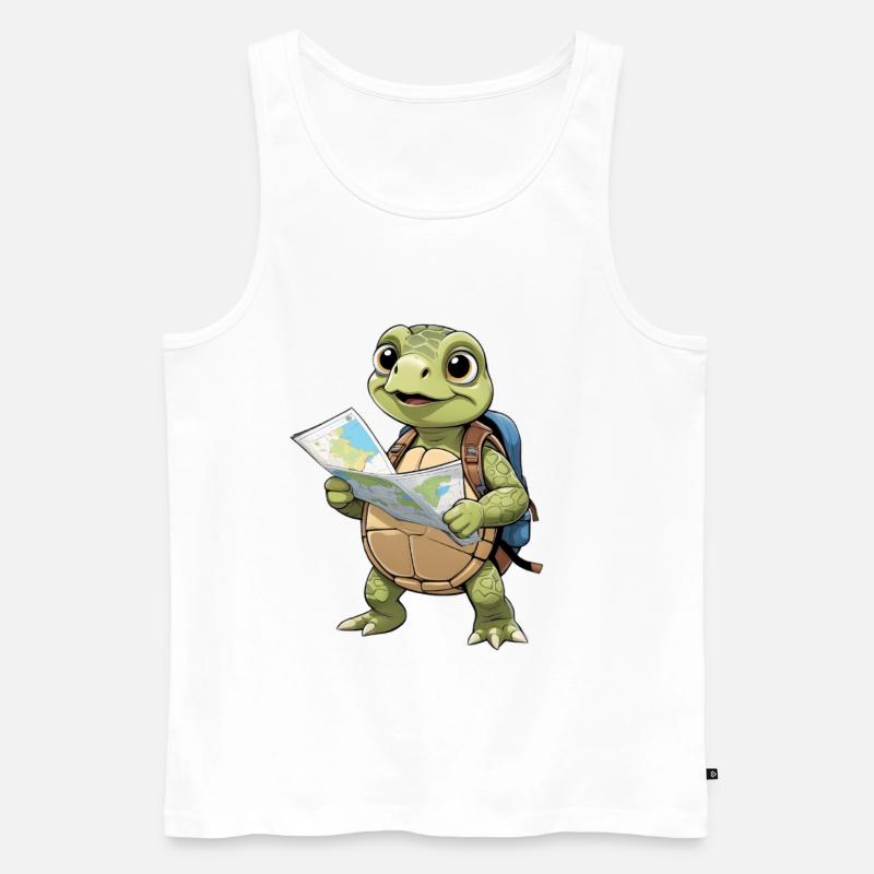 Abenteuertrend Schildkrötenreise - Männer Premium Bio Tank Top - Weiß