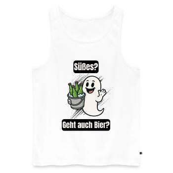 Sweet spirit with beer - Men's Premium Organic Tank Top - white - Front - Michal (187cm)