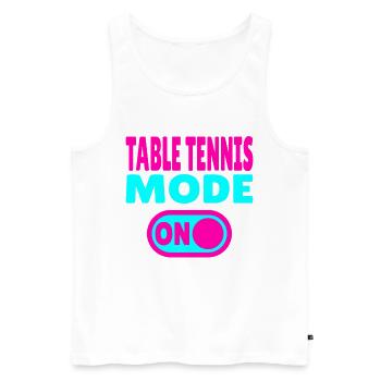 Table Tennis Mode ON – Ping Pong Lifestyle - Männer Premium Bio Tank Top - Weiß - Vorne - Michal (187cm)