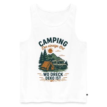 Camping the only place where dirt decoration is funnier - Men's Premium Organic Tank Top - white - Front - Michal (187cm)