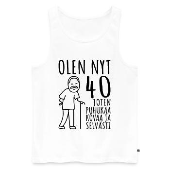 40 Birthday Man 40s I'm 40 Years Old - Men's Premium Organic Tank Top - white - Front - Michal (187cm)