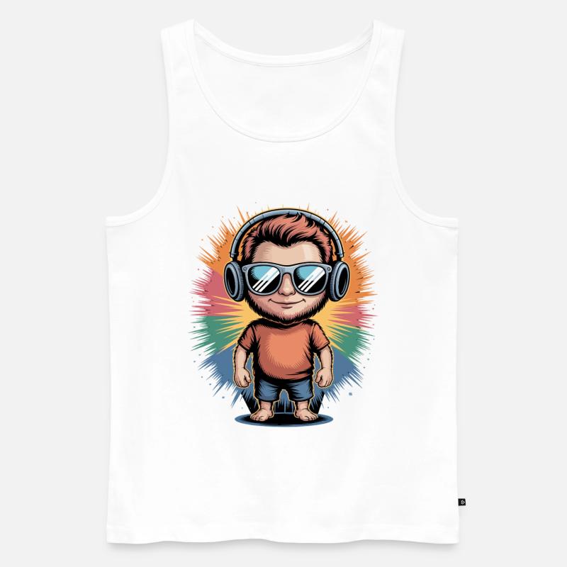 Regenbogen Beats Avatar - Männer Premium Bio Tank Top - Weiß