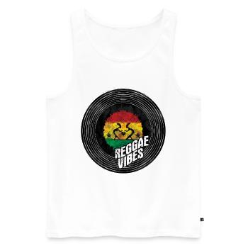 Cercle du logo Reggae Vibes - Débardeur bio Premium Homme - blanc - Devant - Michal (187cm)