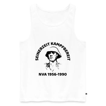 Volksarmee Veteranen Design - Männer Premium Bio Tank Top - Weiß - Vorne - Michal (187cm)