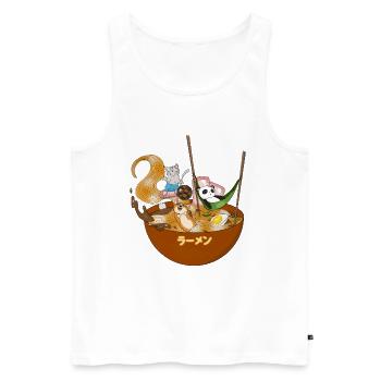 Corgi Panda Cat Ramen Bowl - Men's Premium Organic Tank Top - white - Front - Michal (187cm)
