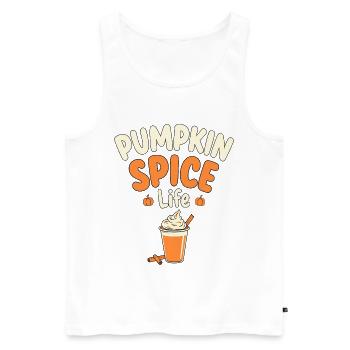 Pumpkin Spice Life Kürbis Gewürz - Männer Premium Bio Tank Top - Weiß - Vorne - AI Model Male 178 light (178cm)