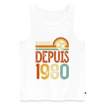 Incroyable Depuis 1980 Football Vintage - Débardeur bio Premium Homme - blanc - Devant - Michal (187cm)