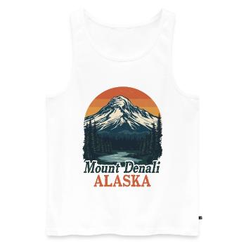 Denali Alaskas Berglandschaft - Männer Premium Bio Tank Top - Weiß - Vorne - Michal (187cm)