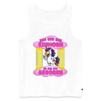 Je suis une naissance de licorne - Débardeur bio Premium Homme - blanc - Devant - Michal (187cm)