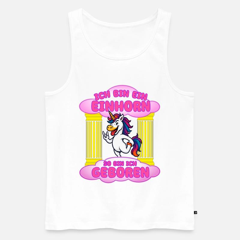 Ich bin Einhorn Geburt - Männer Premium Bio Tank Top - Weiß