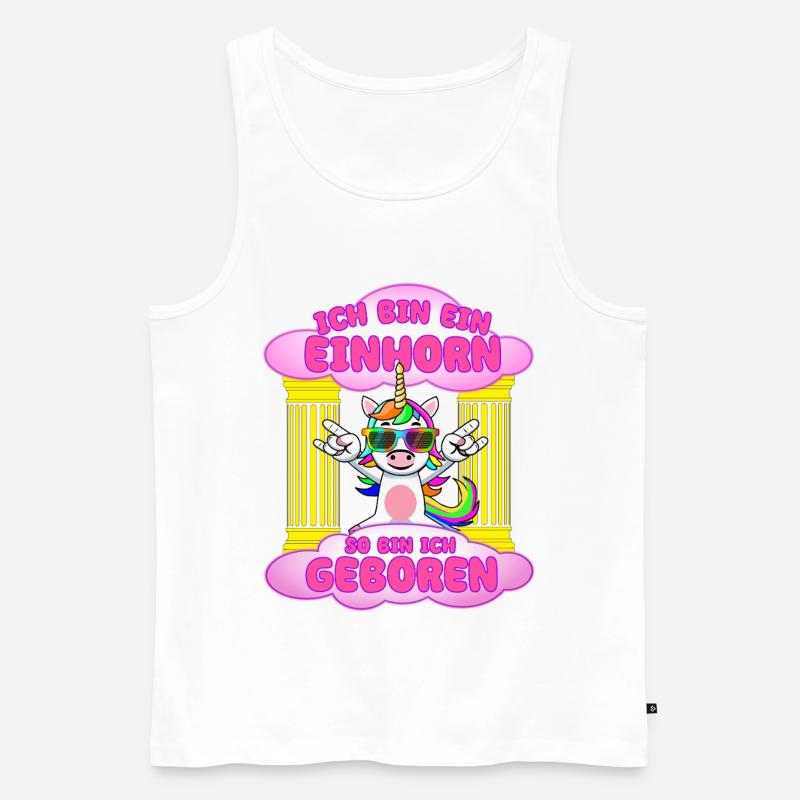 Ich bin Einhorn Geboren - Männer Premium Bio Tank Top - Weiß