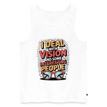 Optométriste Je fais affaire avec Vision Ophtalmologiste Opticien - Débardeur bio Premium Homme - blanc - Devant - Michal (187cm)