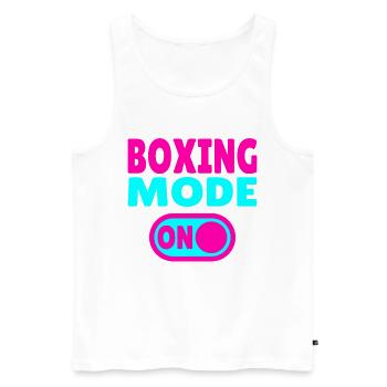 Mode Boxe ON - Artistes martiaux et boxeurs - Débardeur bio Premium Homme - blanc - Devant - Michal (187cm)