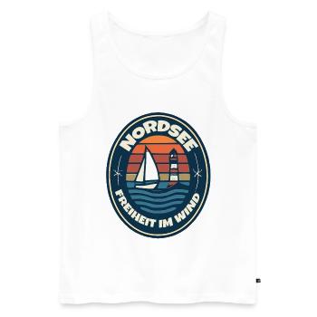 Sailing Dream Freedom in the Wind - Men's Premium Organic Tank Top - white - Front - Michal (187cm)