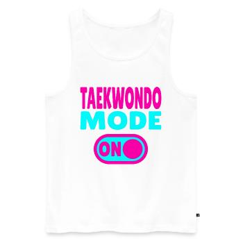 Mode Taekwondo activé – Puissance pour les amateurs d’arts martiaux - Débardeur bio Premium Homme - blanc - Devant - Michal (187cm)