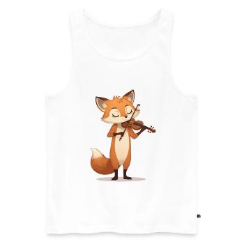 Gentle Fox Violin - Men's Premium Organic Tank Top - white - Front - Michal (187cm)