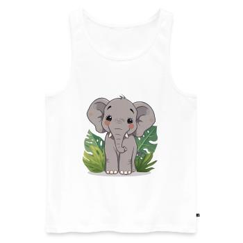 Petit ami éléphant dans la jungle - Débardeur bio Premium Homme - blanc - Devant - AI Model Male 178 light (178cm)